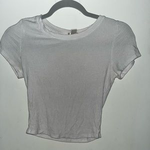 Plan white form fitting crop top NWT. Perfect for teens!